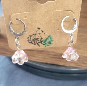 Silver/Pink Fairy & Cottage Core Earrings